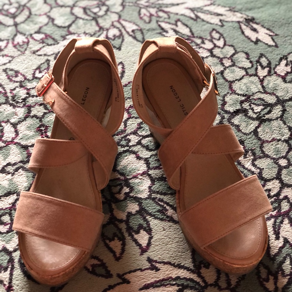 Tan wedge sandal